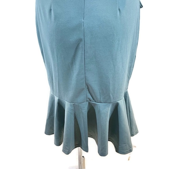 Shein Curve Sage Green Ruffled Dress - Picture 5 of 9